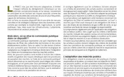 Le PNACC impacte-t-il la commande publique ?