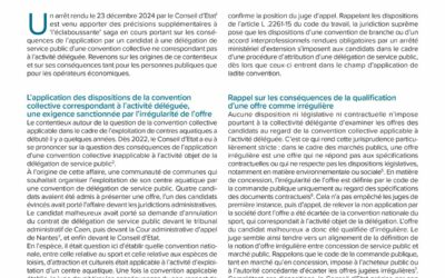 Lien entre une convention collective et l&rsquo;attribution d&rsquo;une concession de service public